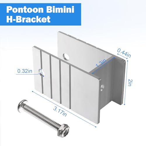 Boat H-Brackets Parts for Bimini Top Support Pole Aluminum - High-Quality Parts for Boat Owners - Beach and Boat Storage